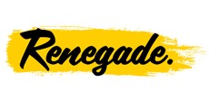The image features the word 'Renegade' in bold black script, overlaid on a bright yellow brushstroke background.