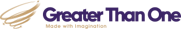 A logo featuring the text 'Greater Than One' with a stylized swirl design, emphasizing collaboration and growth.