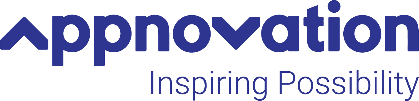 Logo of Appnovation, featuring the word 'Inspiring Possibility' in a modern font, emphasizing innovation and creativity.