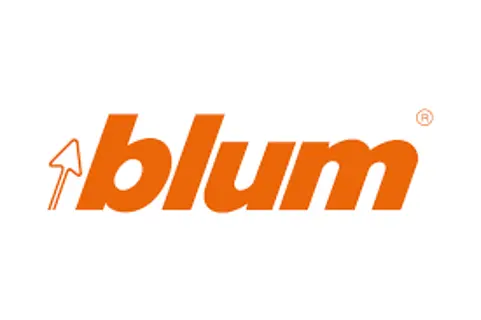 Logo of Blum, featuring the word 'blum' in bold orange letters with an upward arrow symbol.