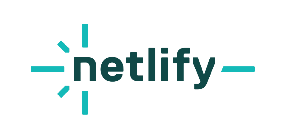 A logo featuring the word 'netlify' in dark green, accompanied by light blue accents and lines, suggesting a modern tech brand.