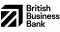 Logo of British Business Bank featuring a geometric design with a stylized arrow and bold text.
