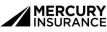 Logo of Mercury Insurance featuring the company name in bold letters with a stylized graphic of three diagonal lines.