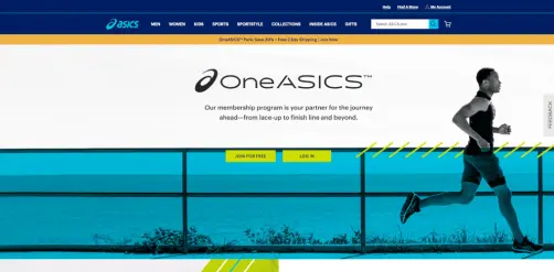 Screenshot of OneASICS