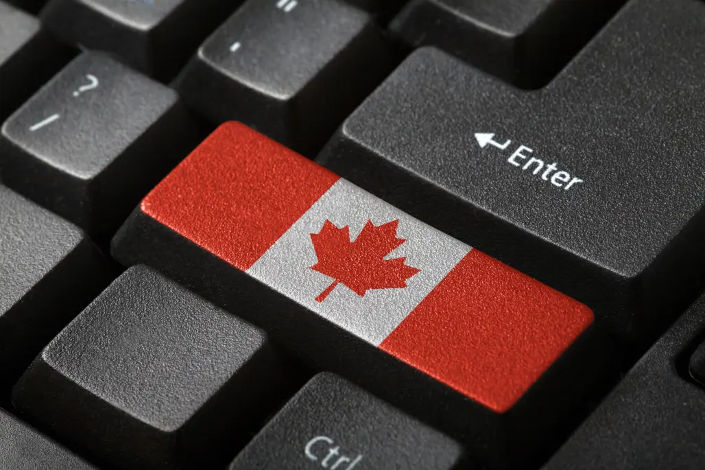 canadian flag on keyboard