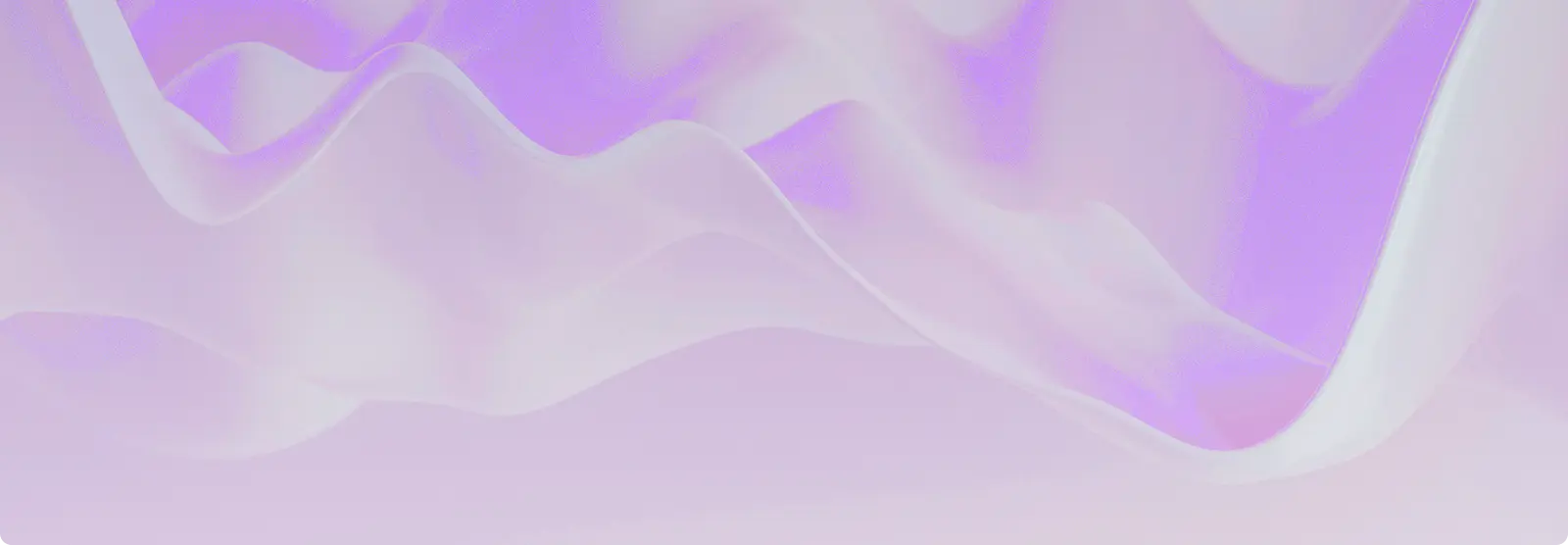 A soft, flowing fabric in shades of white and light purple, creating a dreamy, ethereal background with gentle waves.
