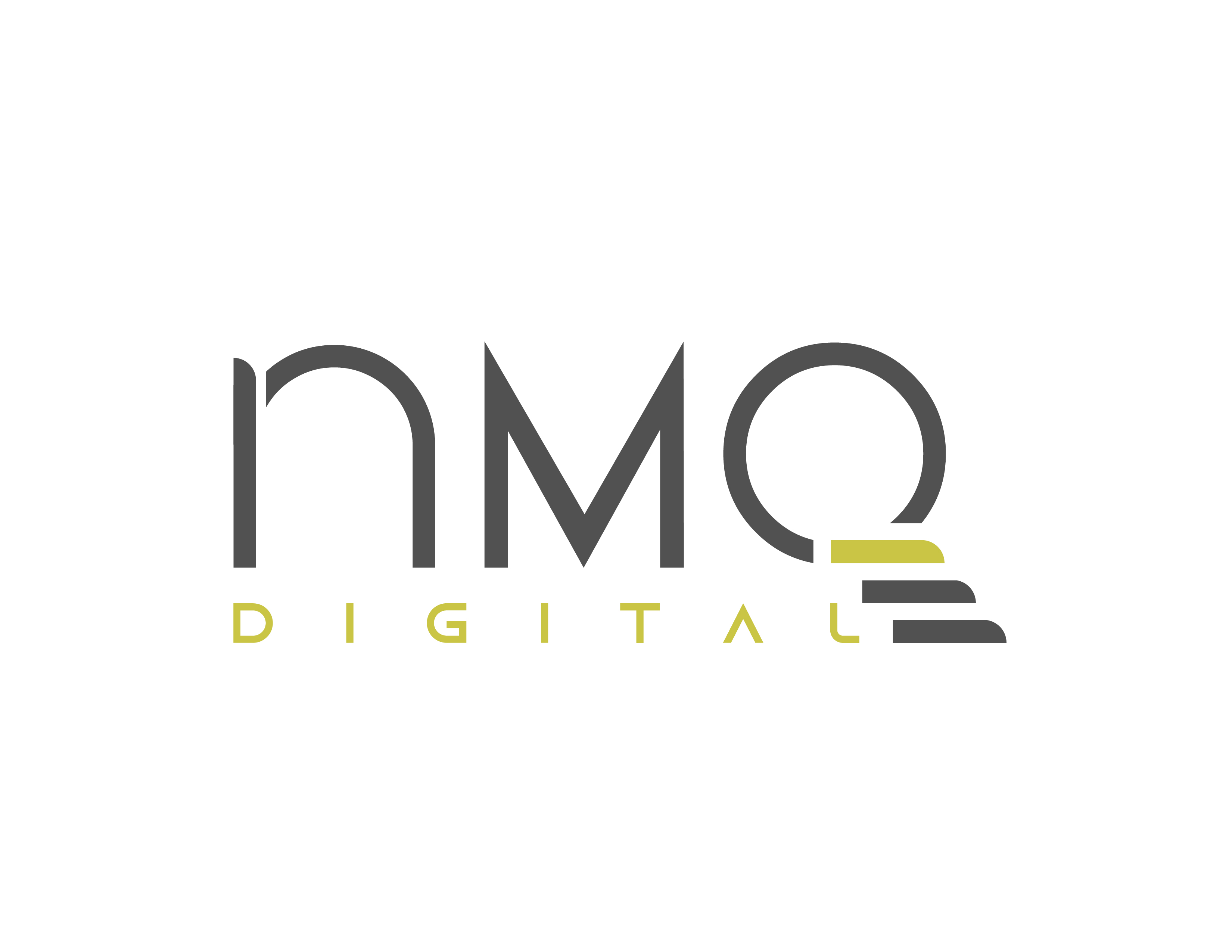 Logo featuring the text 'nmo DIGITAL' with a modern design, incorporating gray and yellow colors on a white background.